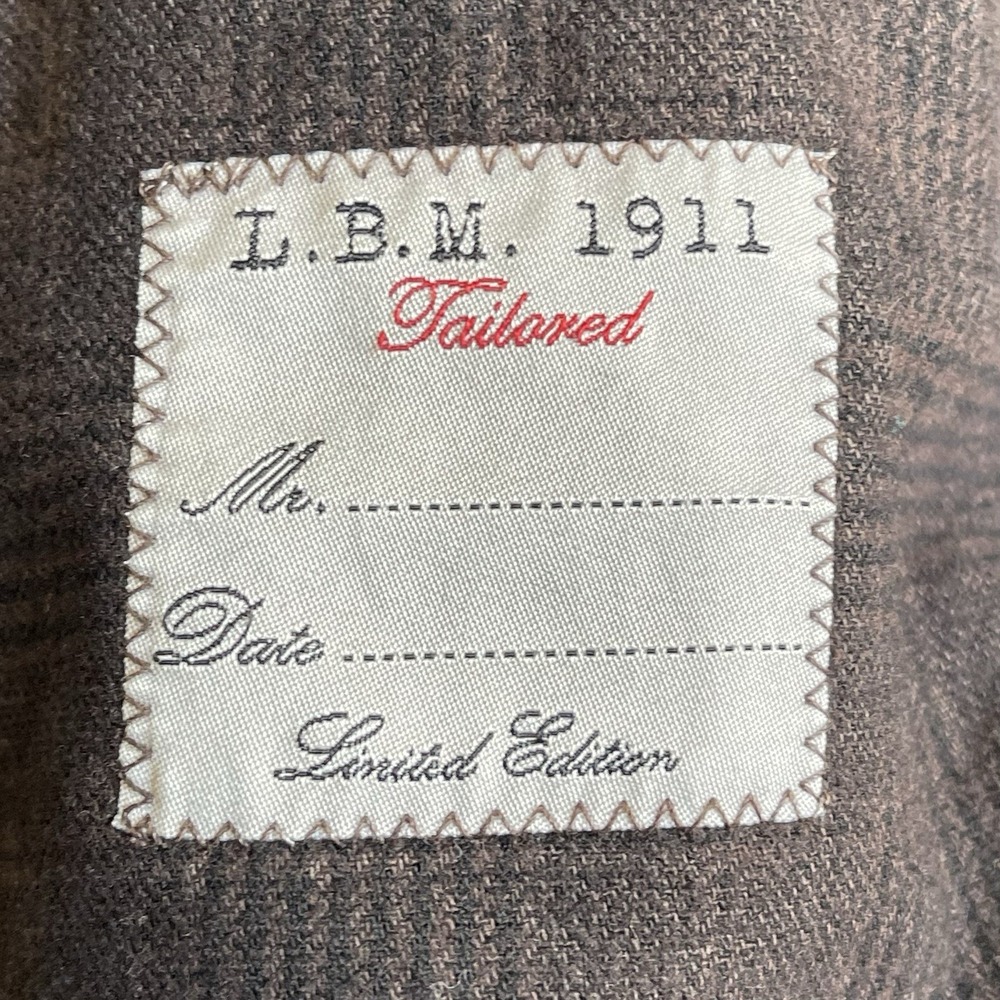 L.B.M 1911 Tailored Sport Coat Brown Glen Plaid Italy Cotton IT 50 US 40R - Picture 9 of 11